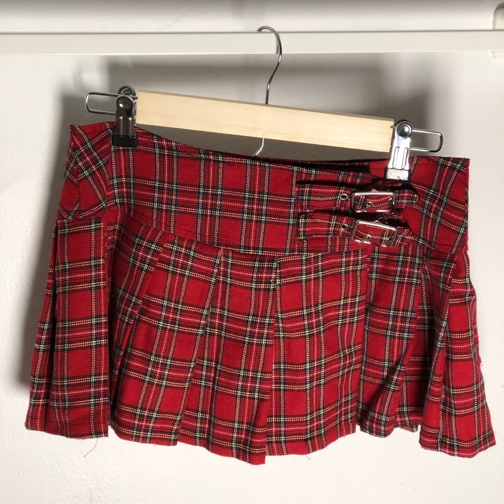 Lip Service Belted Tartan Mini Skirt (S)